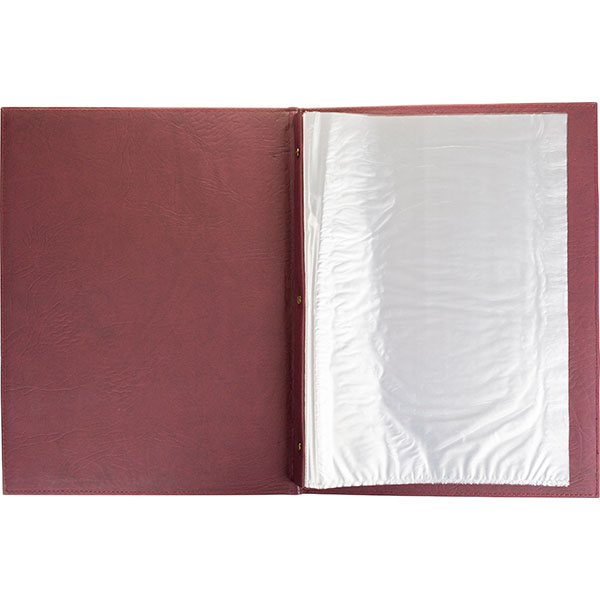Папка-меню А4 2-х стор.;кожезам.;,L=32,5,B=25см;бордо