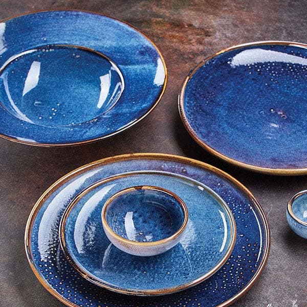 Тарелка для пасты «Ирис»;фарфор;400мл;D=280,H=55мм;голуб.