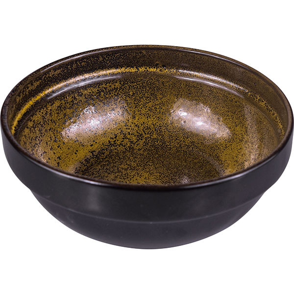 Тарелка глубокая «Млечный путь салатовый»;фарфор;0,6л;D=155,H=60мм;салатов.,черный