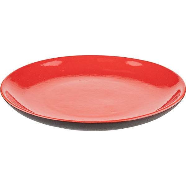 Тарелка «Кармин» плоская без полей;керамика;D=21см;красный,черный