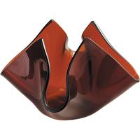 Подсвечник «Флауэ» темн.-янтарь;стекло;D=50,H=72,B=122мм;тем.корич.