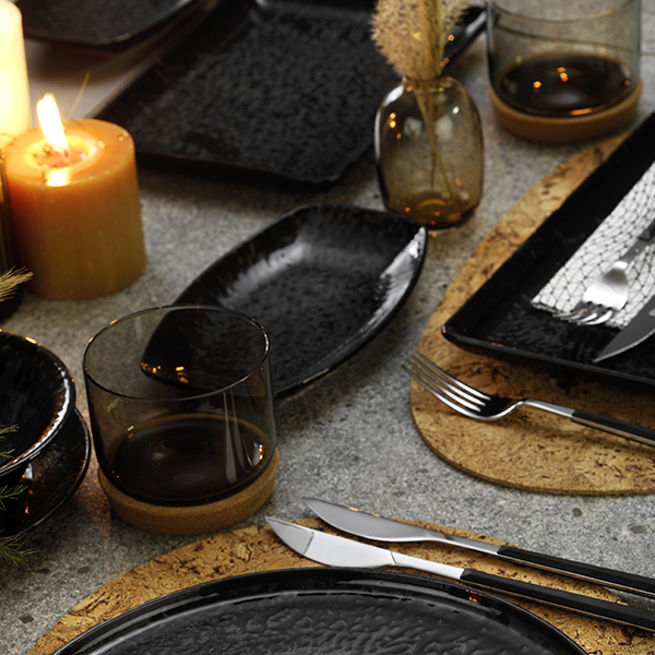 Блюдо «Нанокрем Блэк» прямоугольное;фарфор;,H=22,L=350,B=260мм;черный