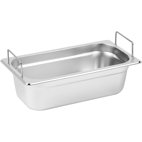 Гастроемкость GN 1/3 с ручками;сталь нерж.;3,4л;,H=10,L=32,5,B=17,6см;металлич.
