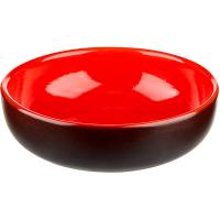Салатник «Кармин»;керамика;1л;D=185,H=65мм;красный,черный
