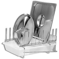 Подставка-сушилка д/крышек с контейн.;сталь нерж.,пластик;,H=22,5,L=44,B=30,5см;стальной