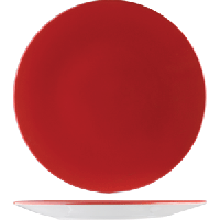 Тарелка «Фиренза Ред Контур»;фарфор;D=305,H=30мм;красный,белый
