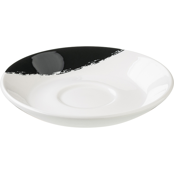 Блюдце «Джапоника»;фарфор;D=148,H=20мм;белый,черный