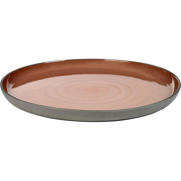 Блюдо «Даск»;керамика;D=317,H=25мм;серый,красный