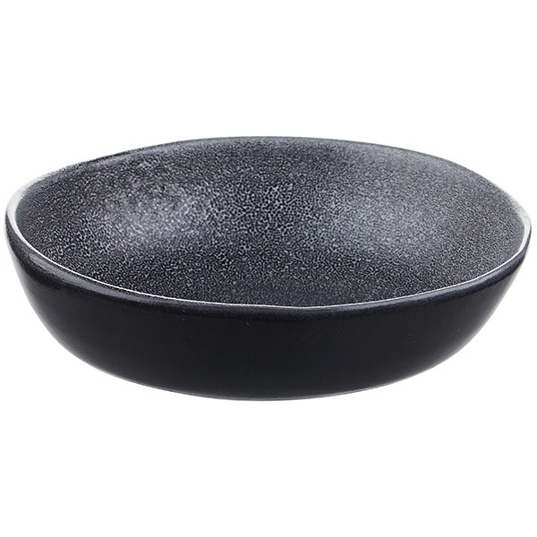 Тарелка глубокая «Млечный путь»;фарфор;0,6л;D=185,H=50мм;черный,серый