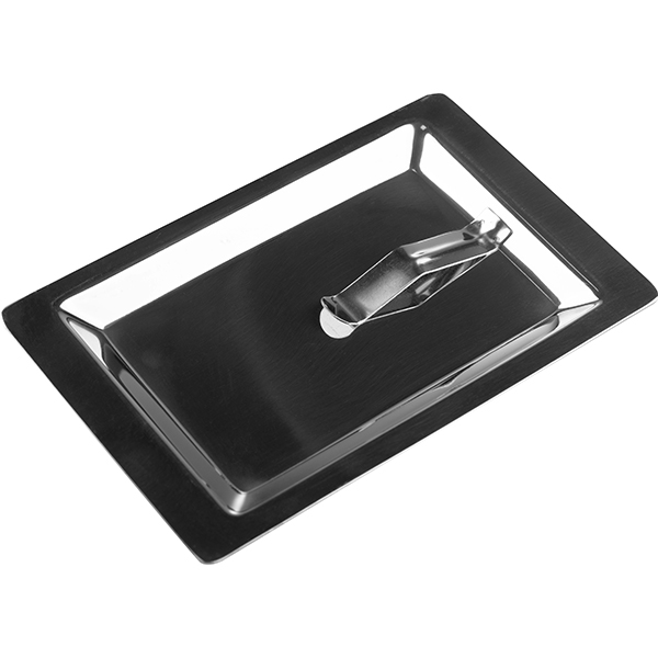 Поднос для денег;сталь нерж.;,H=1,L=17,B=11см;металлич.