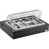 Станция буфетная д/столов. приборов;дерево,сталь нерж.;,H=30,L=64,B=46см;венге