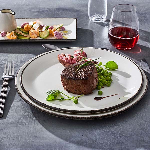 Блюдо «Чакоул Дэппл» прямоугольное;фарфор,фарфор;,L=27,B=16,8см;белый,черный