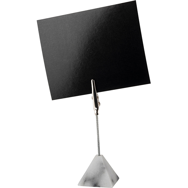 Клипса-держатель д/карточек (+15 белых карточек и 15 черных 10*8 см)[4шт];мрамор;,H=100,L=35,B=35мм;