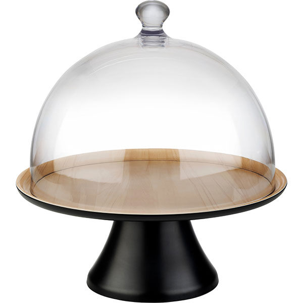 Блюдо для подачи «Фрида»;пластик;D=315,H=15мм;коричнев.,черный