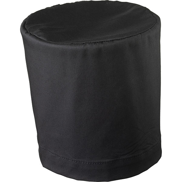 Шапочка поварская «Таблетка» с резинкой;хлопок;D=18,H=18см;черный