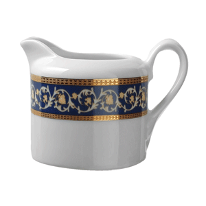 Молочник «Рома»;фарфор;200мл;,H=7,L=12,B=8см;белый,синий