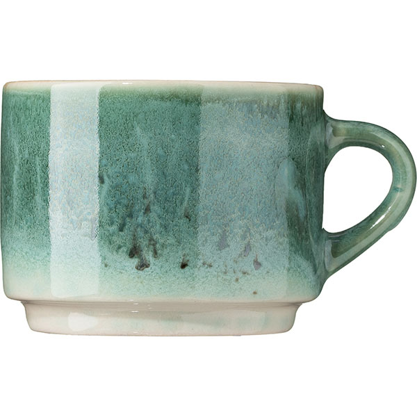 Чашка чайная «Эрбосо Реативо»;фарфор;200мл;D=80,H=65,L=105мм;бирюз.,бежев.