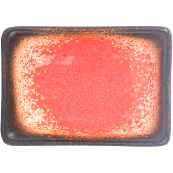 Соусник прямоуг. «Агат»;фарфор;50мл;,H=25,L=90,B=65мм;красный