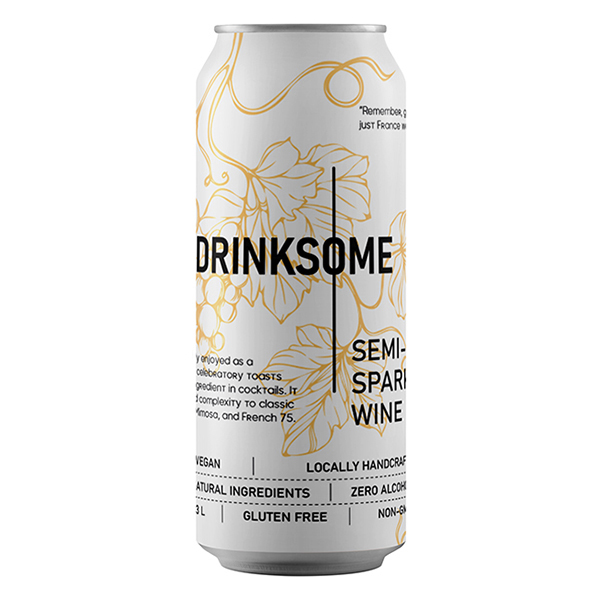 Напиток безалкогольный «Полусладкое игристое вино» Drinksome;жесть белая;330мл;D=58,H=154,4мм;белый