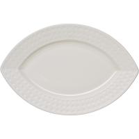 Блюдо «Сатиник» овальное;фарфор;,L=23,B=15см;белый