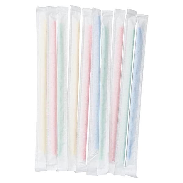 Трубочки со сгибом в индивидуальной упаковке[250шт];полипроп.;D=5,L=210мм;разноцветн.