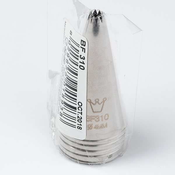 Насадка кондитерская «Открытая звезда»[5шт];сталь нерж.;,H=45,L=25/4мм