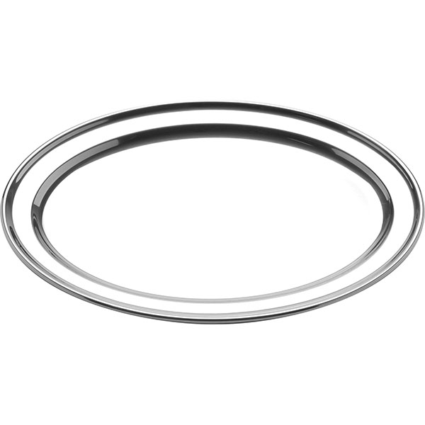 Блюдо овальное;сталь;,H=20,L=515,B=300мм;металлич.