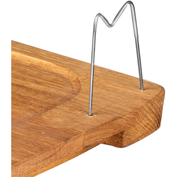 Доска для подачи с держателями;дуб;,H=5,L=35,B=25см;св. дерево