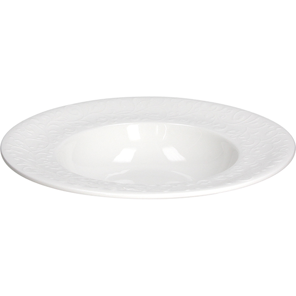 Тарелка глубокая «Жасмин»;фарфор;350мл;D=25,H=5см;белый