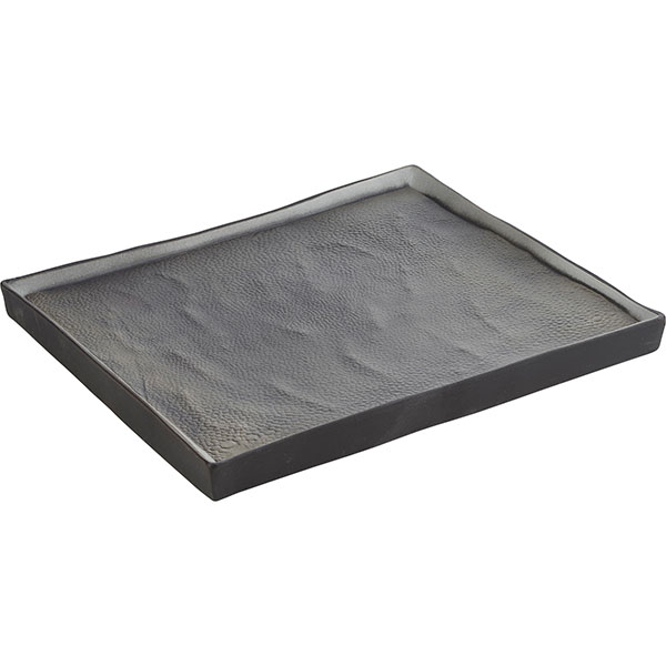 Блюдо «Сольстис Мун Лайт» прямоугольное;фарфор;,H=15,L=210,B=175мм;серый,черный