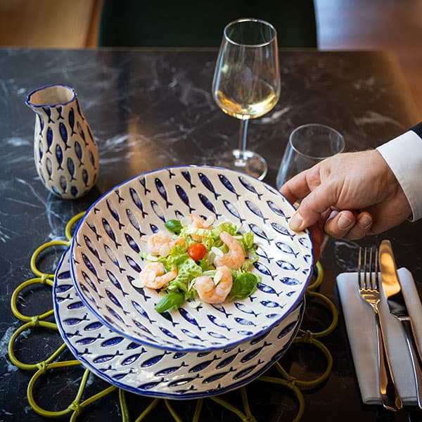 Тарелка «Талассиос» мелкая;керамика;D=290,H=35мм;бежев.,синий