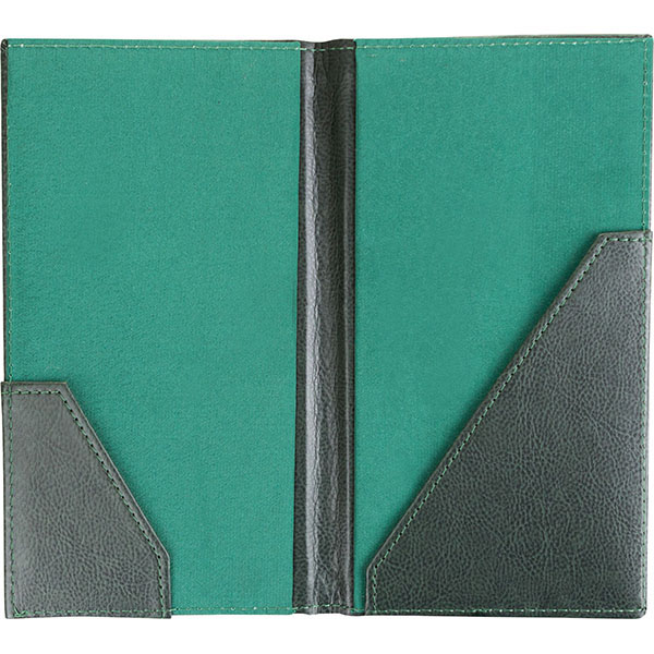 Папка для счетов;кожезам.;,L=23,5,B=13,5см;зелен.