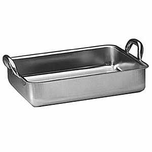 Лоток для запекания с ручками;сталь нерж.;,H=9,L=48,B=45см;металлич.