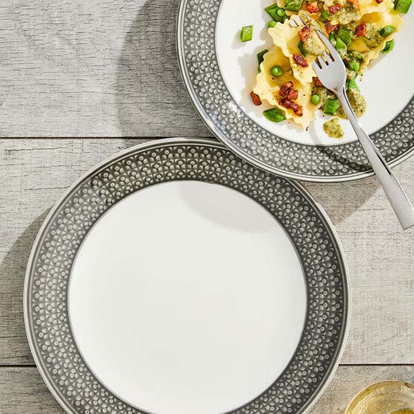 Тарелка «Бид Траффл Вош»;фарфор;D=28,5см;белый,серый