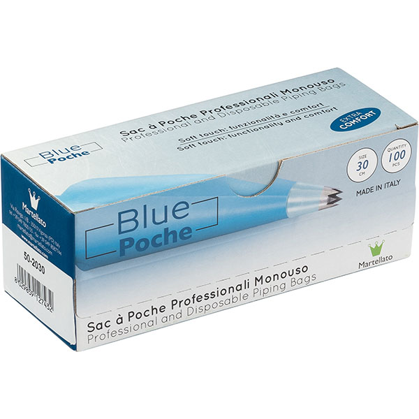 Мешок кондитерский одноразовый 80микрон[100шт];полиэтилен;,L=30см;голуб.