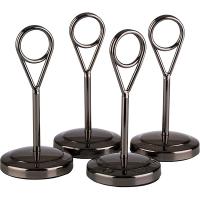 Держатель для карточек  4шт.+20карточек[4шт];сталь нерж.,полипроп.;D=50,H=105мм;черный