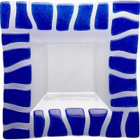 Тарелка глубокая «Сафари»;стекло;,H=35,L=290,B=290мм;прозр.,голуб.