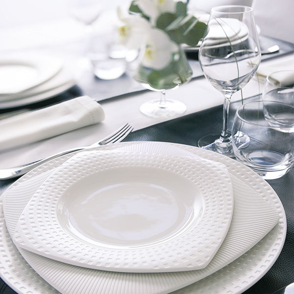 Тарелка «Жансан» квадратная;фарфор;,L=21,5,B=21,5см;белый