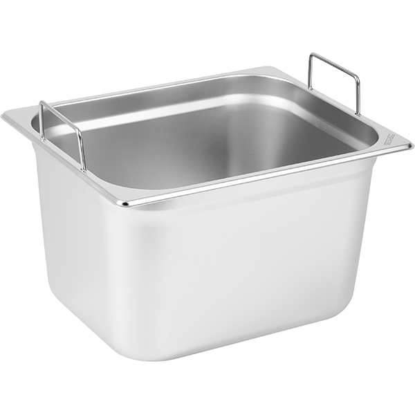 Гастроемкость GN 1/2 с ручками;сталь нерж.;11,3л;,H=20,L=32,5,B=26,5см;металлич.