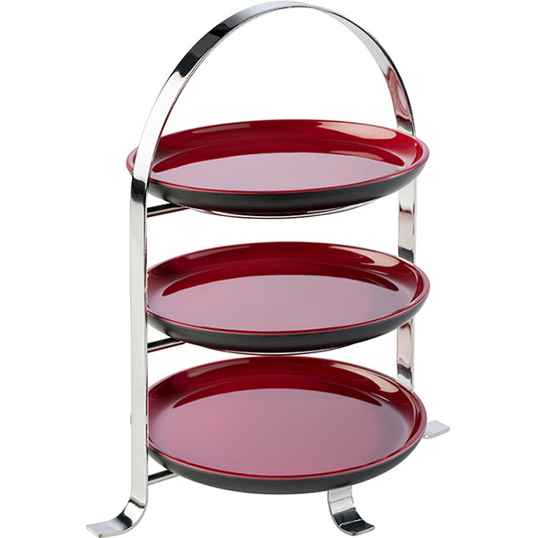 Этажерка 3-ярусная для тарелок;металл,хромирован.;D=10,5/17,H=25,5,L=22,5,B=16,6см;металлич.