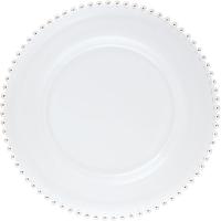 Тарелка пирожковая «Гелиос»;стекло;D=15,5см;прозр.,серебрян.