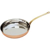 Сковорода сервировочная;сталь нерж.,медь;D=220,H=45,L=380мм;металлич.