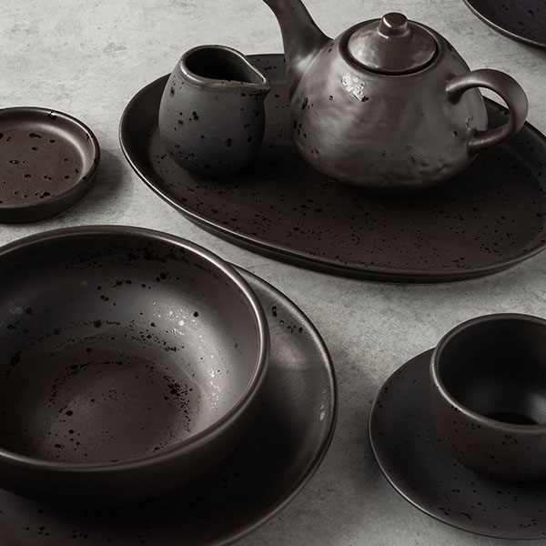 Тарелка «Оникс» плоская без полей;керамика;D=210,H=23мм;черный