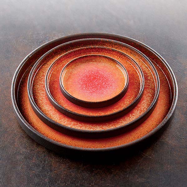 Тарелка «Агат»;фарфор;D=10,4см;красный