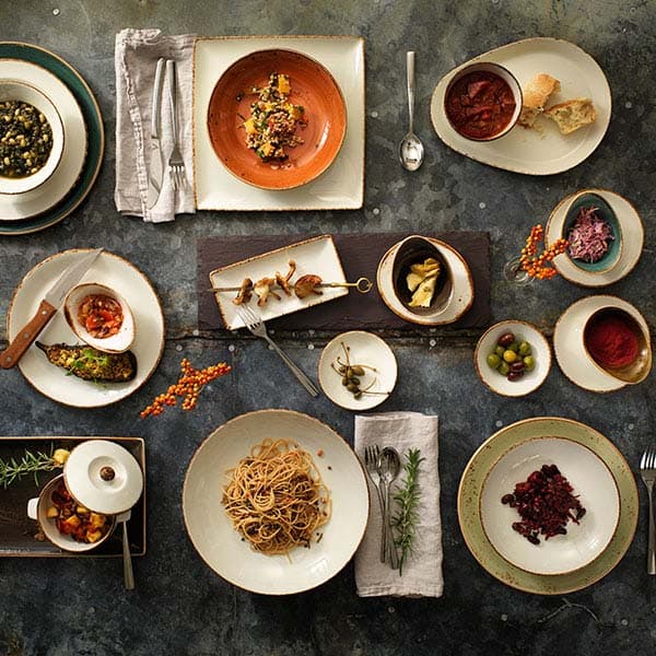 Тарелка «Браун Дэппл» мелкая;фарфор;D=20см;белый,коричнев.