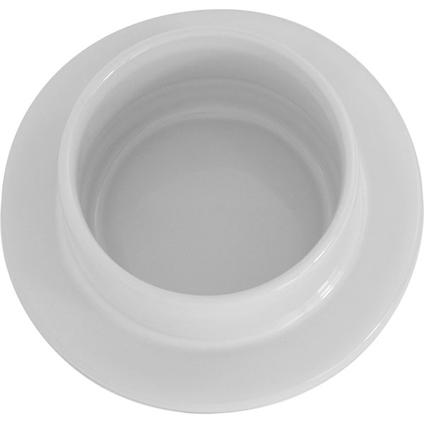 Икорница с крыш.;сталь нерж.,фарфор;45мл;D=90,H=69мм;металлич.,белый