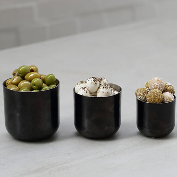 Емкость для закусок;сталь нерж.;150мл;D=66,H=66мм;черный,металлич.