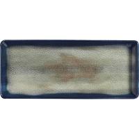 Блюдо «Нанокрем Дарк Блю» прямоугольное;фарфор;,H=24,L=350,B=150мм;тем.син.,зелен.