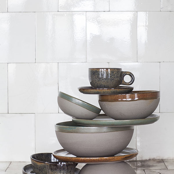 Чайная пара «Серфис»;керамика;230мл;D=93/157,H=67мм;сизый