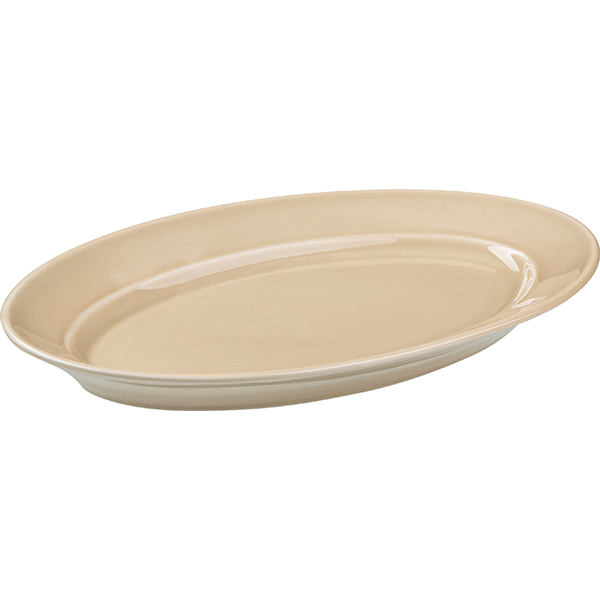 Блюдо «Акварель» Принц овальное;фарфор;,H=27,L=240,B=160мм;бежев.